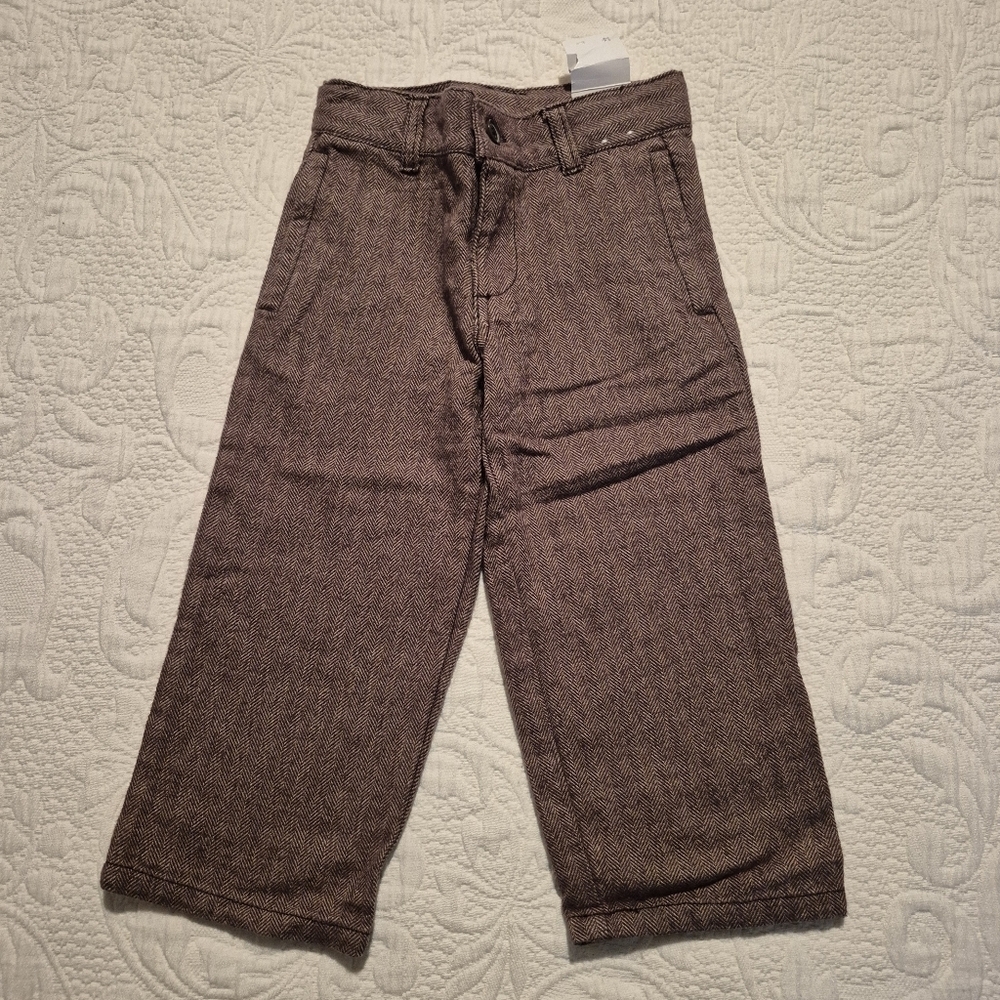 Gymboree boys size 2T Outlet brown dressy pants, adjustable waist NWT